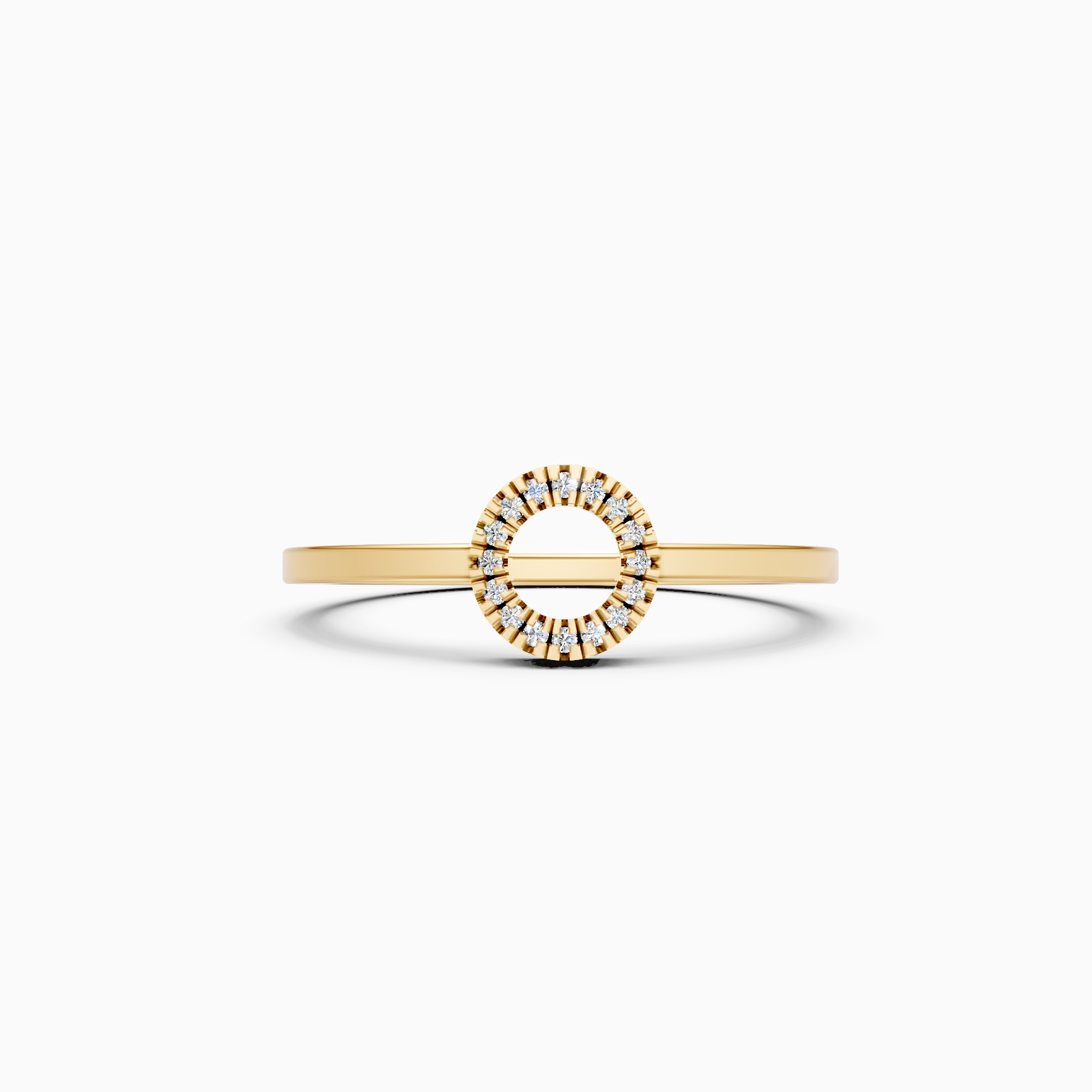 Unique Open Circle Round Diamond Ring